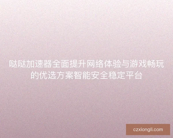 哒哒加速器全面提升网络体验与游戏畅玩的优选方案智能安全稳定平台