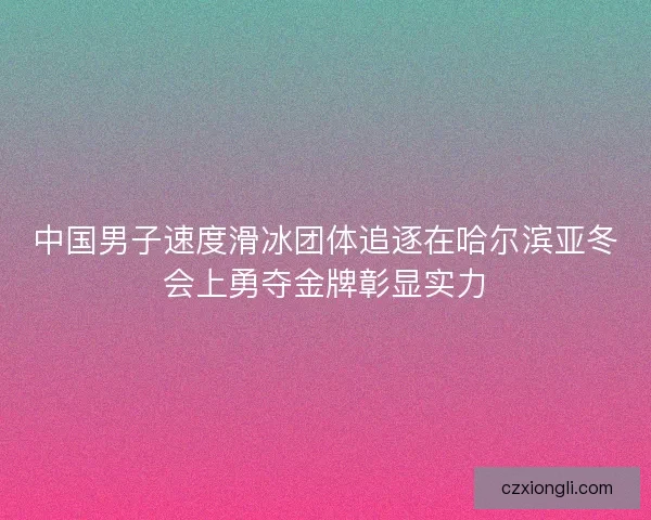 中国男子速度滑冰团体追逐在哈尔滨亚冬会上勇夺金牌彰显实力